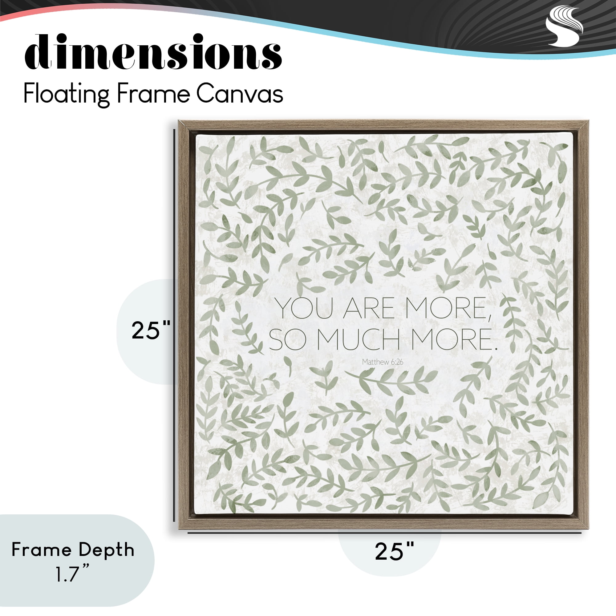 Stupell Industries Curved Ivy Sprigs Proverb Brown Framed Floater Canvas Wall Art, design by SD Graphics Studio