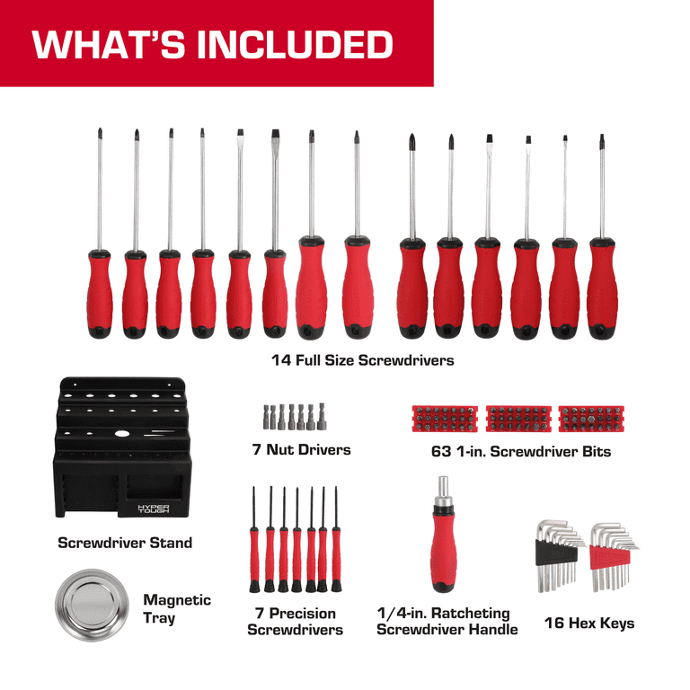 Hyper Tough 110-Piece Screwdriver Set with Storage Rack - Walmart.com