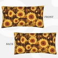 Vintage Brown Plaid Sunflower King Pillow Cases, Soft King Size Pillow