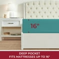 thumbnail image 2 of Mellanni Fitted Sheet with up to 16 inch Deep Pocket, Soft Microfiber, 1 Piece King, Teal, 2 of 7