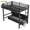 thumbnail image 2 of Bellemave Bunk Bed with storage and LED Lights, Twin XL Over Twin XL Metal Bunk Bed with Pull-Out Folding Bed, Heavy Duty Bunk Bed Frame USB Ports and Shelves-Black, 2 of 8