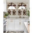thumbnail image 4 of Texas Star Rustic Swag Curtains for Living Room/Bedroom Windows, Vintage Country Stars Abstract Kitchen Curtains and Valances Set 36 Inch Length, Light Filtering Swags Valance Curtain Panels, 4 of 5