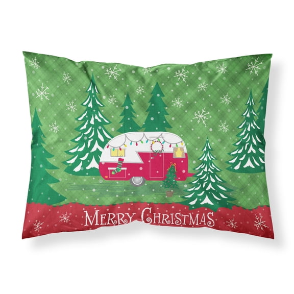 Christmas Vintage Glamping Trailer Fabric Standard Pillowcase