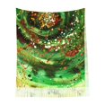 thumbnail image 2 of Foulard à Franges pour Femmes, Art Aquarelle Vert Long Châle, Léger et Chaud, 2 of 6