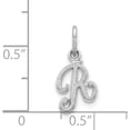 thumbnail image 4 of 14K White Gold 14Kw Casted Script Letter R Initial Charm Made In United States wch138-r, 4 of 6