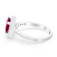 thumbnail image 3 of Halo Princess Cut Wedding Ring Ruby CZ 925 Sterling Silver Size 7, 3 of 7