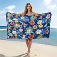 thumbnail image 2 of Guanhe Oversized Beach Towel 60x28Inches Beach Blanket Tropical Style Printed Big Microfiber Quick Dry Pool Towel Summer Gifts for Adults Women Men Kids,Green,Red, 2 of 7