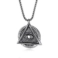 thumbnail image 1 of Collar con colgante del Ojo que Todo lo Ve de la masonería Illuminati para hombre, estilo vintage, con cadena de acero inoxidable., 1 of 5