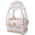 thumbnail image 2 of Costway Baby Playard Crib Bed 4 in 1 Portable with Changing Table Canopy Music Box Light Pink, 2 of 10