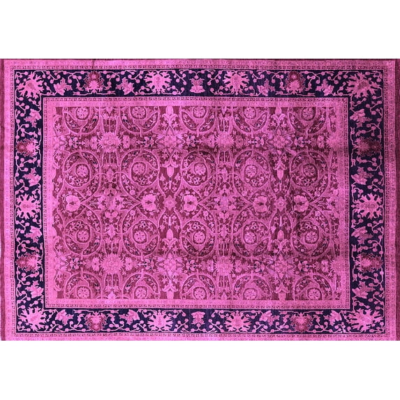 Ahgly Company Indoor Rectangle Oriental Purple Industrial Area Rugs, 6' x 9'