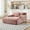 Pink, variant on MOONMISS Chenille Upholstered Deep Seat Bean Bag Lazy Sleeping Sofa Chair with Three Pillows and Side Pocket-Mint Blue