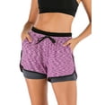 thumbnail image 2 of KingShop Workout Yoga Shorts for Women 2 in 1 Running Yoga Shorts Sport Shorts with Pockets, 2 of 6