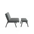 thumbnail image 6 of Modern Fabric Accent Chair with Ottoman, Grey Linen Accent Chair Modern with Metal Legs, Armless Living Room Chair, Single Sofa Chair for Bedroom Reading, 6 of 8