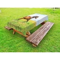 thumbnail image 1 of Equestrian Outdoor Tablecloth, Horse Runs Gallop on Flower Meadow Rural Freedom Animal Picture, Decorative Washable Fabric Picnic Table Cloth, 58 X 84 Inches,Baby Blue Apple Green Brown, by Ambesonne, 1 of 2