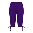 thumbnail image 4 of Jxximdong Leggings for Women Solid Color Lace Up Bow High Waisted Trousers Lightweight And Comfortable Soft Casual Pajama Pants Purple XXXL Yoga Pants, 4 of 5