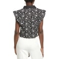 thumbnail image 2 of Gracia womens  Eyelet Embroidered Tie-Front Top, m, Black, 2 of 3