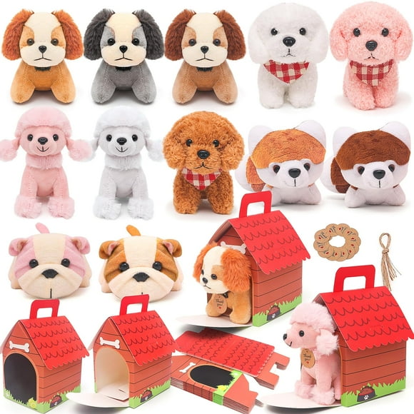Juego de 12 minicachorros de peluche Toy Figures HAPGFS con llaveros