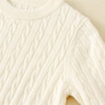 thumbnail image 4 of Usaibhir Kids Boys Girls Cable Knit Slim Fit Sweaters Long Sleeve Crewneck Chunky Pullover Cute Knitwear Fall Jumper Tops for 7-8Y White, 4 of 9