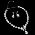 thumbnail image 3 of KAKOWELY Wedding Bridal Style Crystal Rhinestone Necklace Earrings Set (Sliver),16.14"X1.65"X0.2", 3 of 4