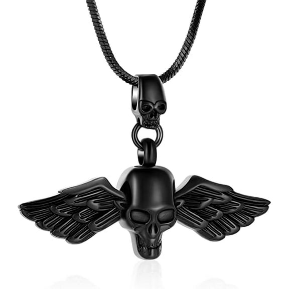 316L Stainless Steel Skull Pendant Necklace for Men Skull Pendant Necklace for Men Urn Necklace for Ashes Grandma Grandpa Mom Dad Papa Nana Brother Sister