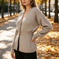 thumbnail image 5 of LUVDA Women's Knit Long Sleeve Cardigan V Neck Button Front Casual Fall Winter, 5 of 6