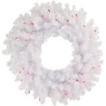 thumbnail image 1 of Corona navideña artificial de abeto de Ginebra preiluminada, color blanco, 24 pulgadas, luces blancas y rosas, 1 of 6