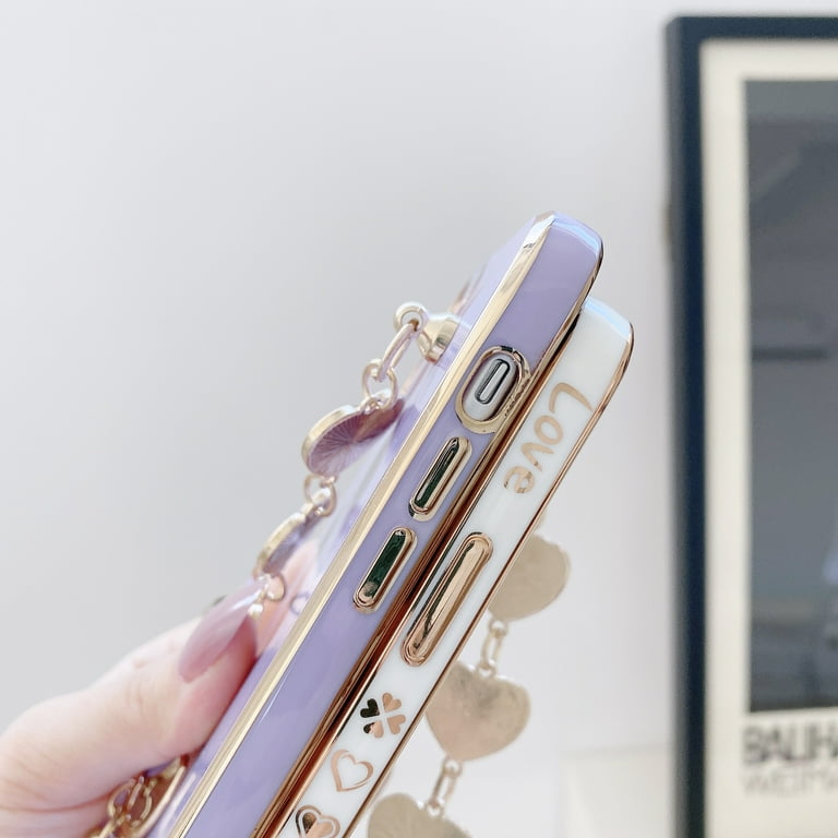 Luxury Korean Cute Laser Leopard Print Case with Ring Bracelet for
