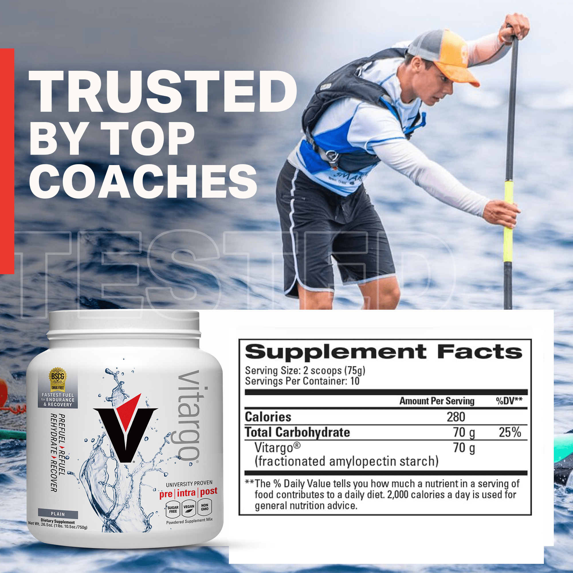 Vitargo Plain 20 Scoop Fastest Digesting Carb for Pre workout, Intra workout fueling and Muscle Recovery Post Workout