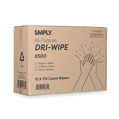 S500 Dri-Wipe | 176 Wipes Per Box - 10 Box Pack | Durable and Reusable Wipers for Hospitals, Schools, Foodservice, Automotive, and More.