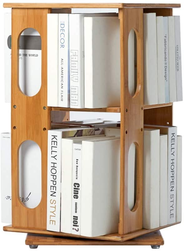 Bookcases Creative 360degree Rotating Simple Bamboo Bookshelf, Modern
