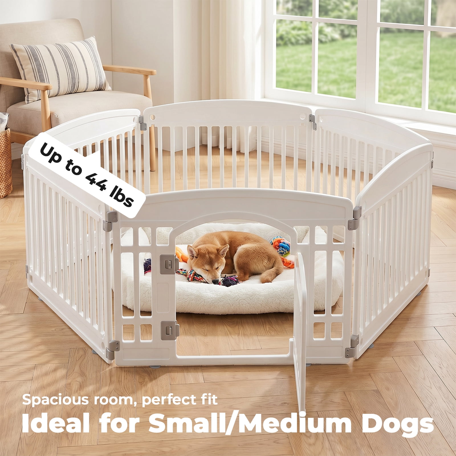Alvantor Portable Foldable Dog Playpen for Indoor and Outdoor Use - Safe, Easy to Clean, Ideal for Small Medium Dogs