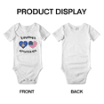 thumbnail image 3 of Kosovar American Flag Two Hearts Baby Bodysuit Newborn Clothes Outfits (White, 3-6 Months), 3 of 5