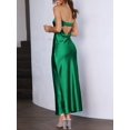 thumbnail image 2 of Vestido largo Realtix de seda satinada sin espalda para mujer, 2 of 5