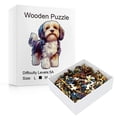 thumbnail image 3 of Wooden Jigsaw Puzzle - Colorful Havanese Dog, Irregular Animal-Shaped Pieces, Challenging Family Game for Adults & Kids, Pet Art Home Wall Decor, 3 of 6