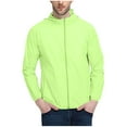 thumbnail image 3 of UVEASISHA Big and Tall Hooded Jackets for Men with Pockets Sun Protection Lightweight Fishing Jacket Long Sleeve Zip up Hoodies Green L, 3 of 5