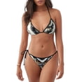 thumbnail image 1 of KLL Ensemble Bikini Imprimé Hibou Fantaisie sur Branche pour Femmes, Ensemble Bikini Triangle à Deux Pièces avec String et Bas à Nouer Maillot de Bain Aguichant, 1 of 6