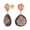 Brown-Smoky-Quartz, variant on Womens Briolette Peach and Chocolate Brown Smoky Quartz Faceted Teardrop Drop Earrings 14K Gold Plated