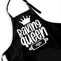 Funny Black Baking Apron for Women Baker,Cute Baking Queen Apron with 2 Pockets and Adjustable Neck Strap,Perfect for Birthday Christmas Thanksgiving, Large