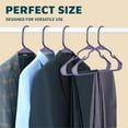 thumbnail image 3 of Lifemaster Plastic Clothes Hangers – Heavy Duty Hanger Set, For Organizing Clothes, Dresses, and Coat, Holds Up To 5 lbs, Space-saving Hangers with Non-Slip Shoulder Grooves, Pack of 120, Purple, 3 of 5