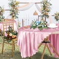 thumbnail image 3 of shiyou-1 Pack 90 Inch Round Satin Tablecloth Pink Satin Table Cover, Overlay Silky Tablecloth Dining Table Cloths for Wedding, Party, Banquet, Events, Reception, Dinner, 3 of 4