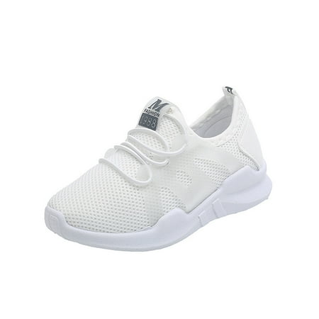 

DNDKILG Children Girl s Boy Spring Summer Fall Non-Slip School Shoes Child Breathable Soft Sole Sneakers White 3Y-9Y 35