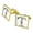 Gold, variant on Letter T Floral Monogram Initial Square Cufflink Set - Silver or Gold
