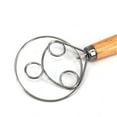 thumbnail image 4 of Wovilon 13-Inch Danish Dough Whisk - Wooden Danish Whisk for Dough with Stainless Steel Dough Hook - Traditional Dutch Whisk - Bread Whisk for Sourdough, Pizza, Pastry, Cake Batter, Baking Tools, 4 of 9
