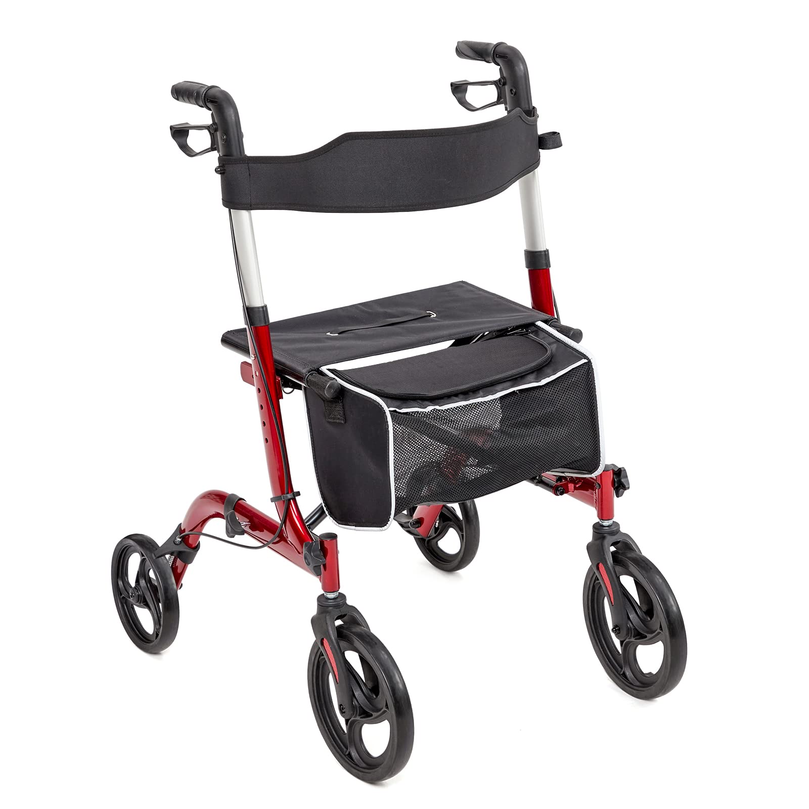 Red Rolling Walkers for Seniors with Seat Rollator Walkers Folding