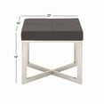 thumbnail image 3 of Benzara 59657 19 x 16 x 20 in. Amazing Stainless Steel Grey Leather Stool, 3 of 4