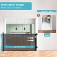 thumbnail image 4 of AYAOQIANG Retractable Baby Gate Mesh Baby Gate or Mesh Dog Gate, 37.4" Tall Extends up to 63" Wide, Child Safety Gate for Doorways, Stairs, Hallways, Indoor/Outdoor Black, 4 of 11