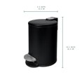 thumbnail image 2 of ACENTO 0.65 Gal Round Bathroom Trash Can with Lid – Soft Close Step Pedal Waste Bin & Removable Inner Liner – Stainless Steel Garbage Can for Bathroom, Bedroom, Dorm, Office – Matte Black, 2 of 9