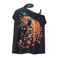 thumbnail image 5 of USSUMA Summer Tops for Women Trendy Off The Shoulder Elegant Half Batwing Sleeve Dressy Shirts Blouses Halter Neck Women's Tops Summer 2022 Peacock Floral Casual Tshirts Tunic Plus, 5 of 5