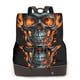 thumbnail image 1 of Disketp Flame Metal Skull Mochila de Cuero para Mujer, Bolso de Espalda Antirrobo con Estilo para Viaje, Trabajo y Uso Diario, 1 of 4