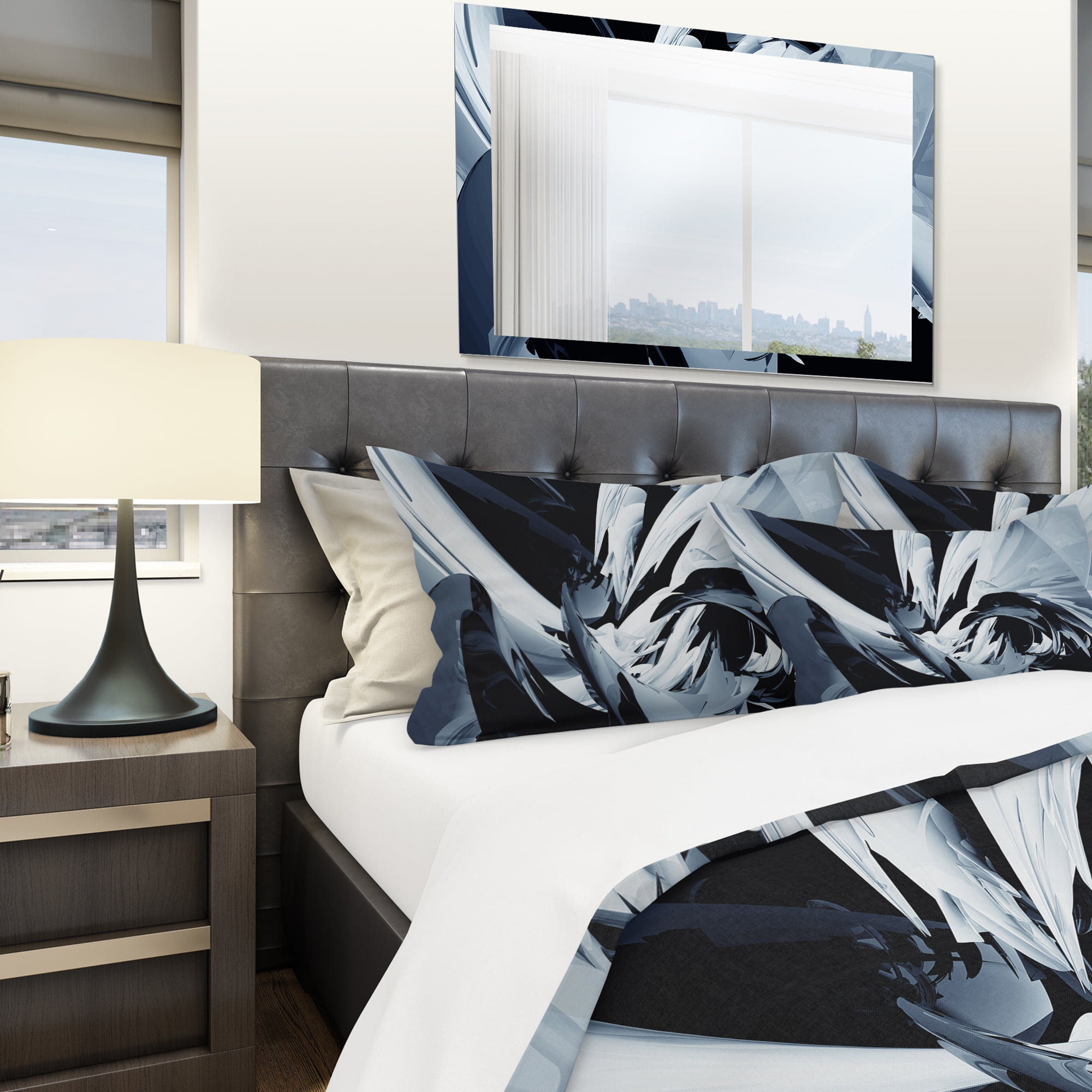 Designart 'Silver and Grey Mixer' Modern & Contemporary Duvet Cover Set